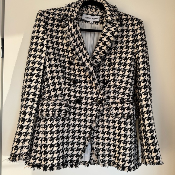 Veronica Beard Black and Cream Textured Blazer and Mini Skirt set - Picture 7 of 12